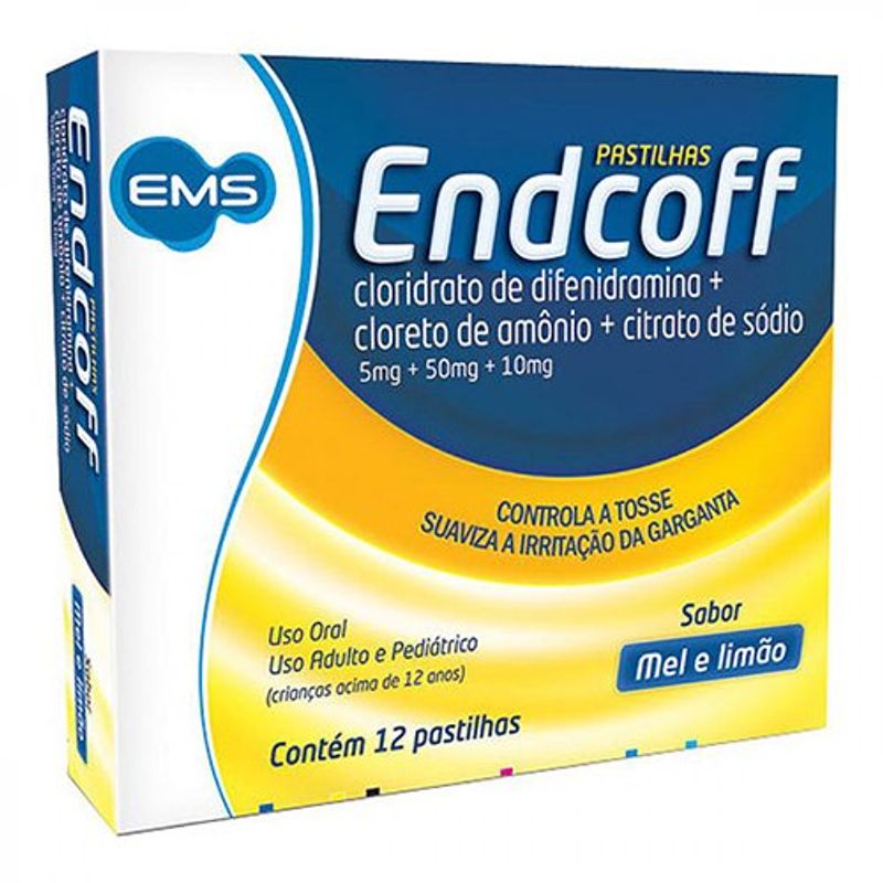 endcoff 5+50+10mg 12 pastilhas