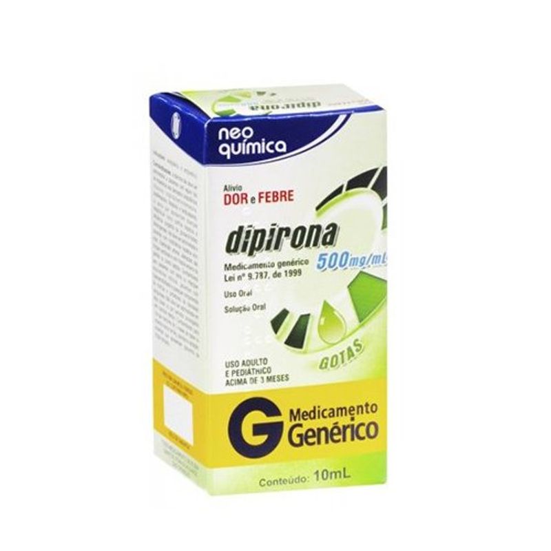 dipirona sódica 500mg solução oral 10ml neo química genérico