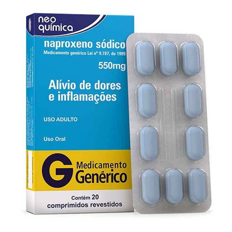 naproxeno sódico 550mg 20 comprimidos revestidos