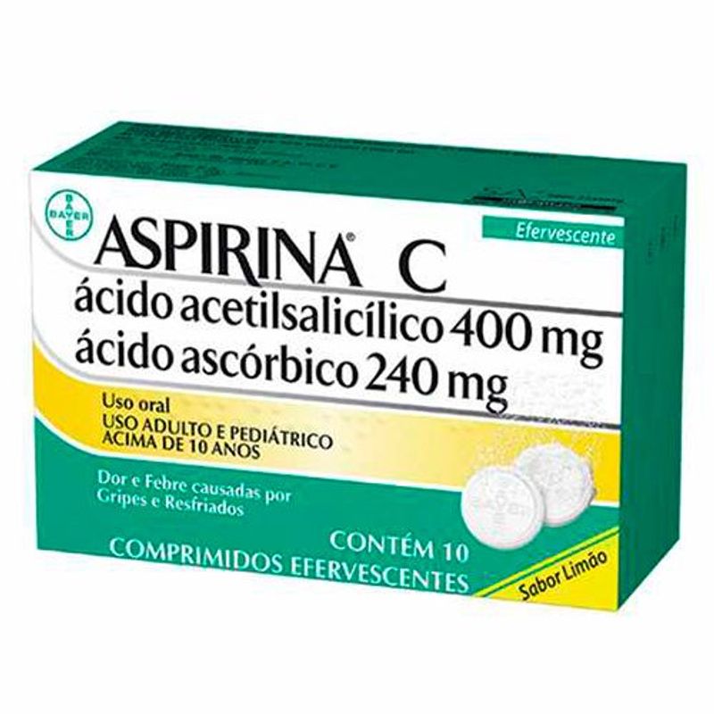 aspirina c 10 comprimidos efervescentes