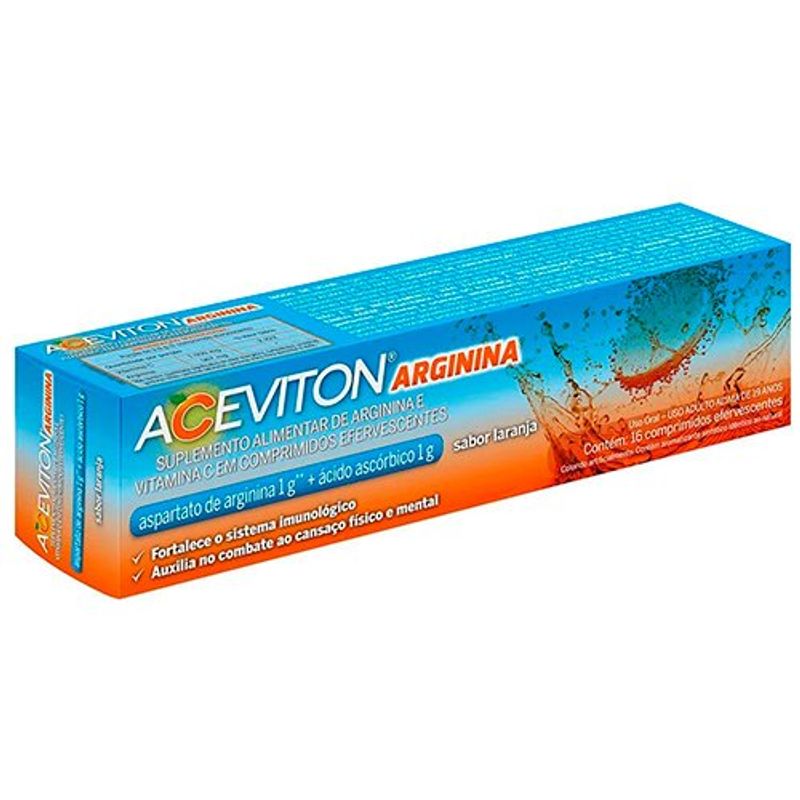 aceviton arginina 16 comprimidos efervescentes laranja