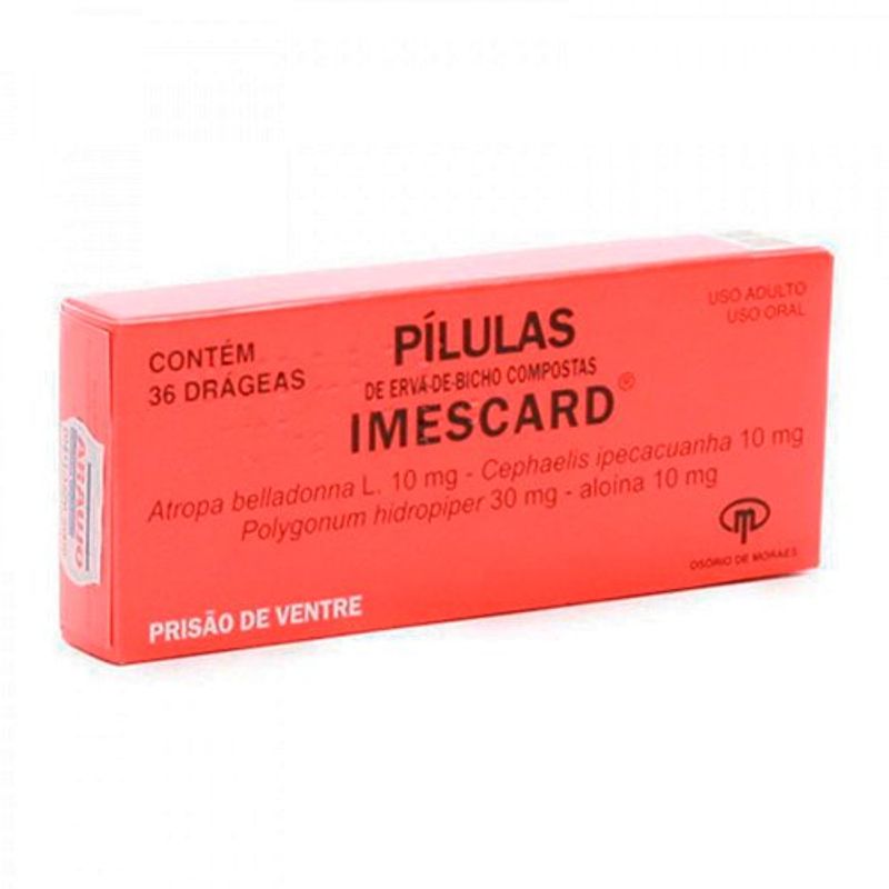 pilulas imescard 36 comprimidos revestidos
