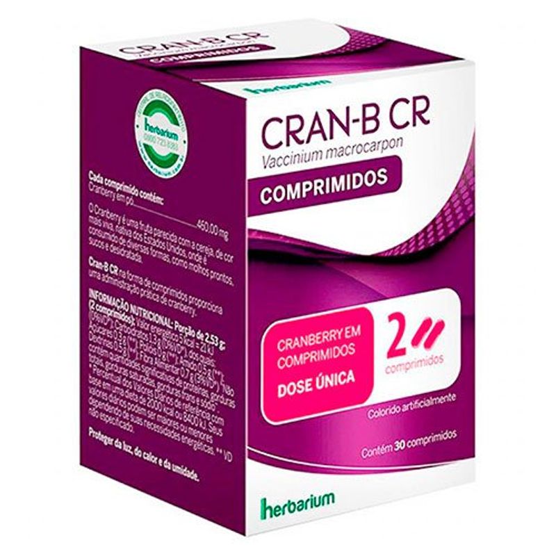 cran-b creme 30 comprimidos vaccinium macrocarpon herbarium