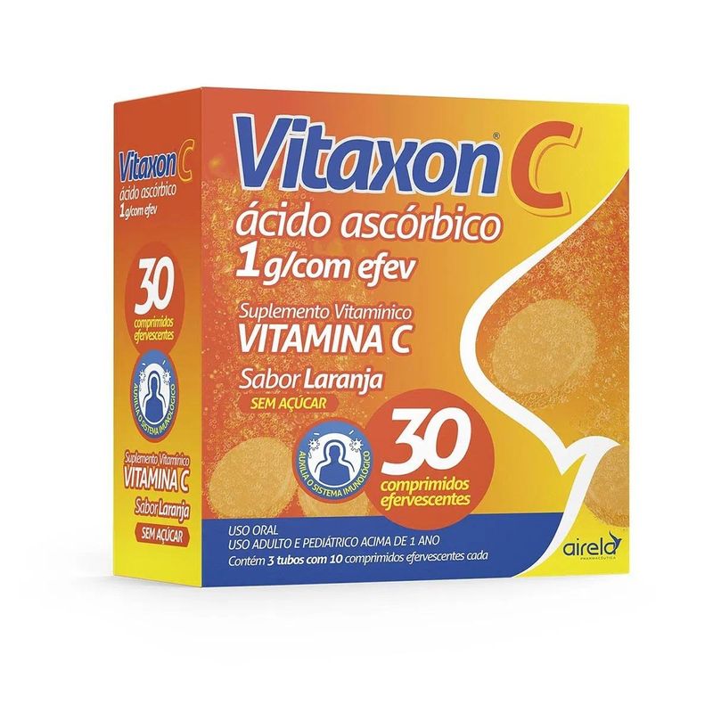 vitaxon c 1g 30 comprimidos efeverscentes sabor laranja