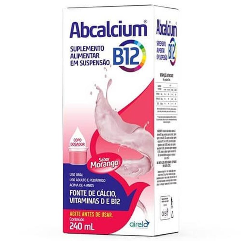 abcalcium b12 sabor morango 240ml