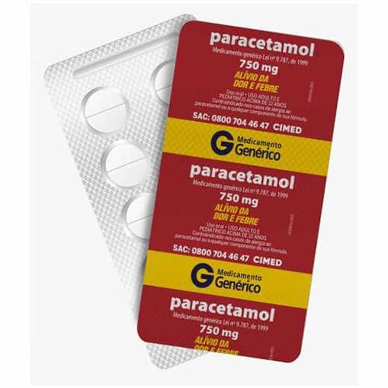 paracetamol 750mg 10 comprimidos cimed genérico