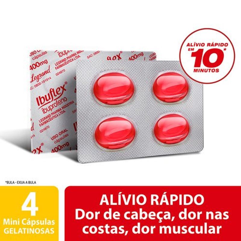 ibuflex 400mg cartela 4 cápsulas
