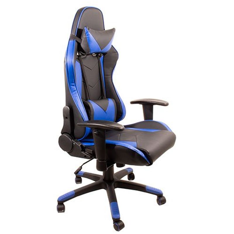 cadeira para escritório gamer latcor preto e azul jao5987