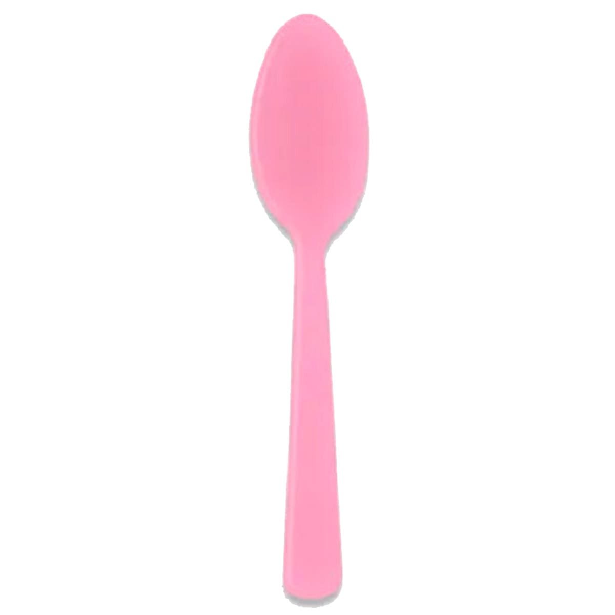 Encontraproduto.com.br - Colher Happy Line rosa claro 15cm - 10 unidades SilverFestas