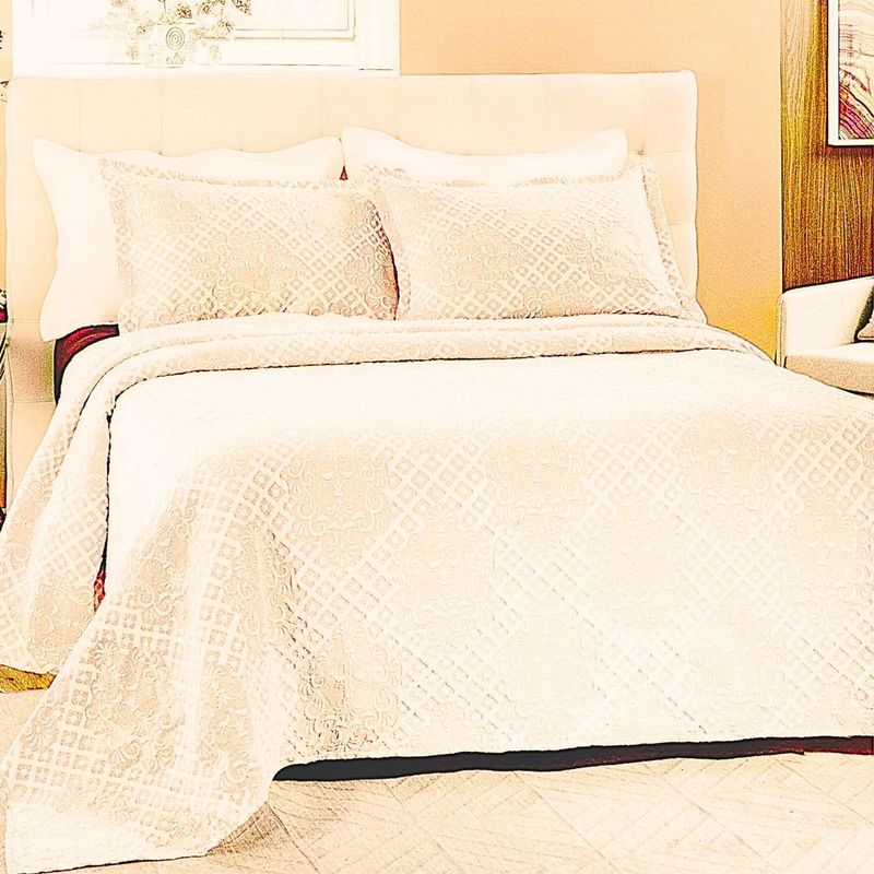 kit colcha solteiro branyl 2 peças imperial bege 180x235cm (mp)
