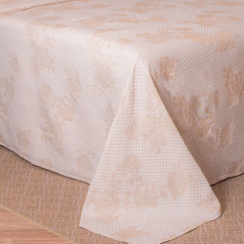 kit colcha queen branyl 3 peças dalia bege 235x260cm (mp)
