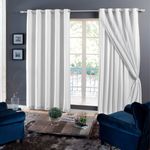 cortina branyl lina voil liso com forro tecido blackout 70% 250x380cm branco (mp)