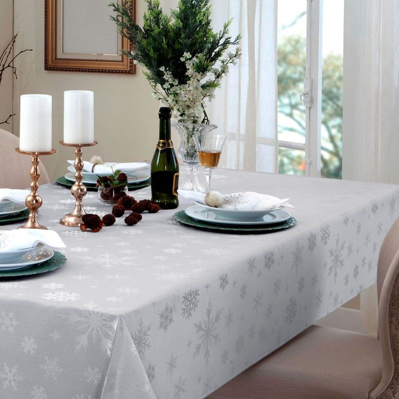 toalha de mesa branyl impermeável snow 160x270cm prata (mp)