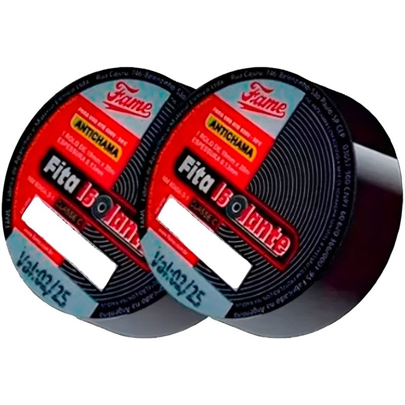 fita isolante fame antichama 19mmx20m preta (mp)