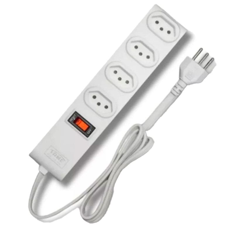 protetor eletrônico fame com 4 tomadas cabo 1m branco (mp)