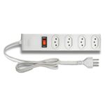 protetor eletrônico fame com 4 tomadas cabo 1m branco (mp)