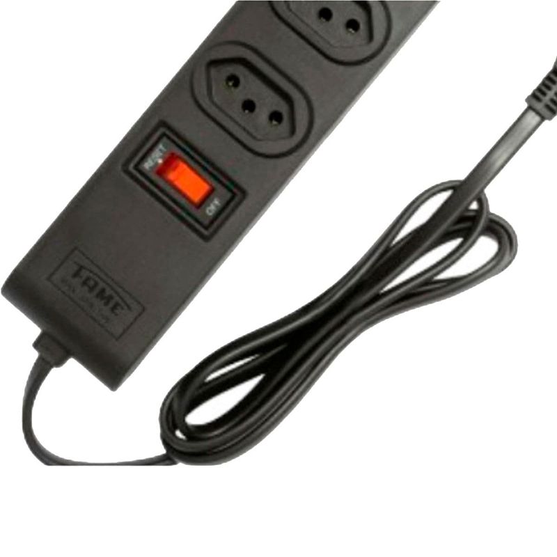 protetor eletrônico fame com 4 tomadas cabo 1m preto (mp)