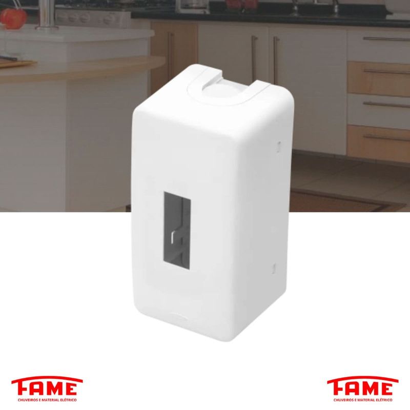 caixa de sobrepor fame para 1 ou 2 disjuntor 14x7x6,5cm branco (mp)