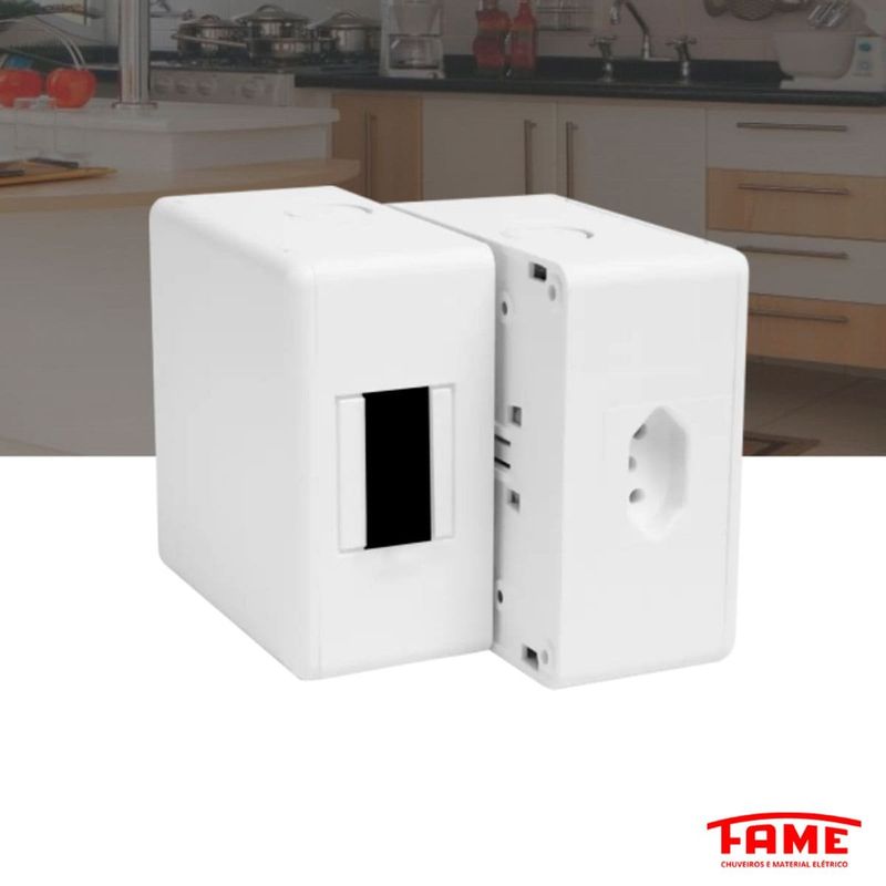 caixa de distribuição fame de embutir para disjuntor 2p+t 2344 branco (mp)