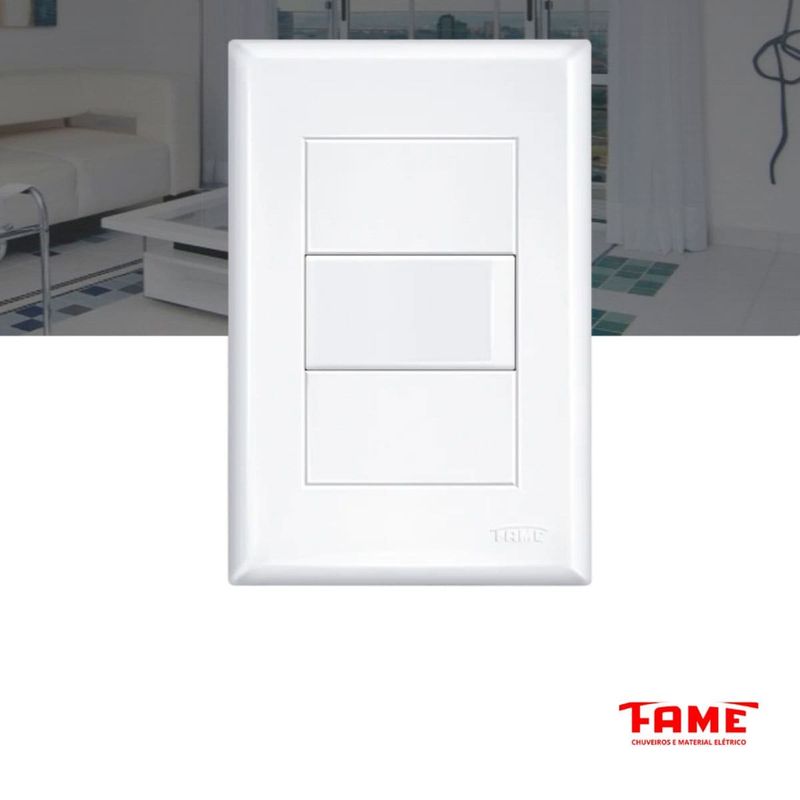 interruptor paralelo fame com placa 16a/250v evidence 2897 branco (mp)