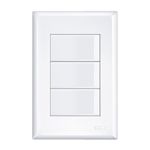 interruptor fame triplo simples com placa 16a/250v evidence 2907 branco (mp)