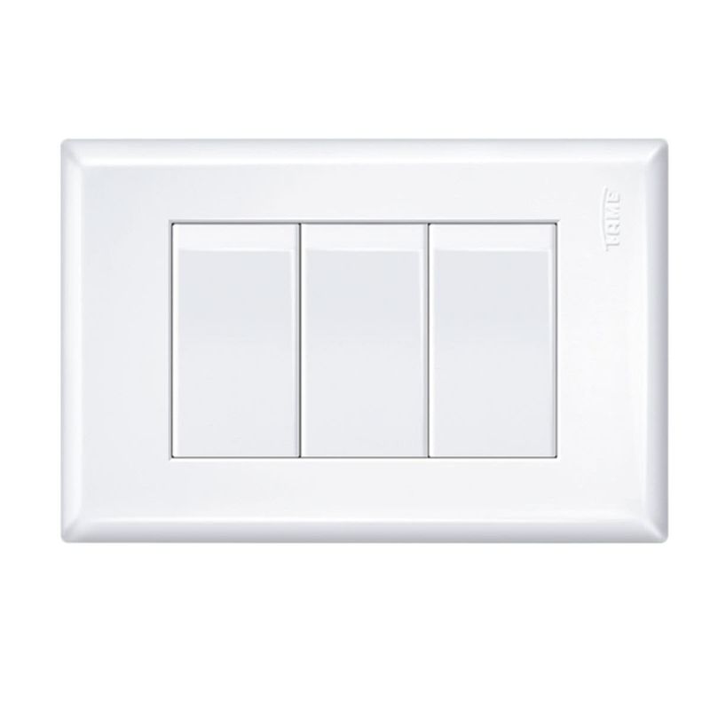 interruptor fame triplo simples com placa 16a/250v evidence 2907 branco (mp)