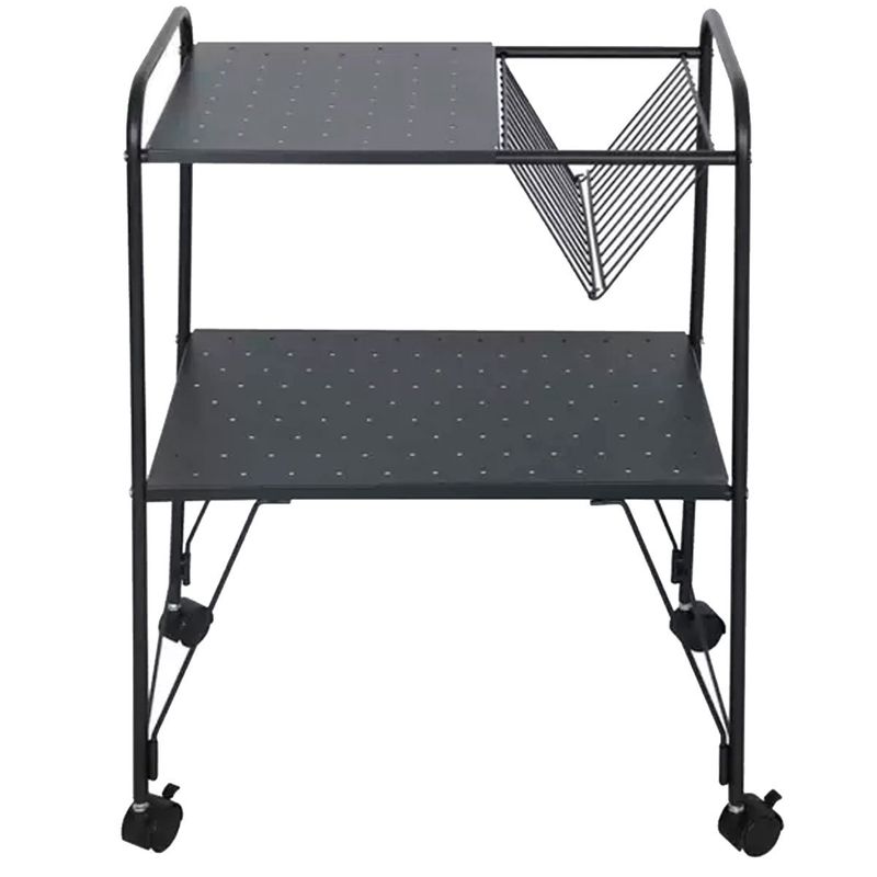carrinho organizador maxprint multiuso arper com 2 prateleiras preto (mp)