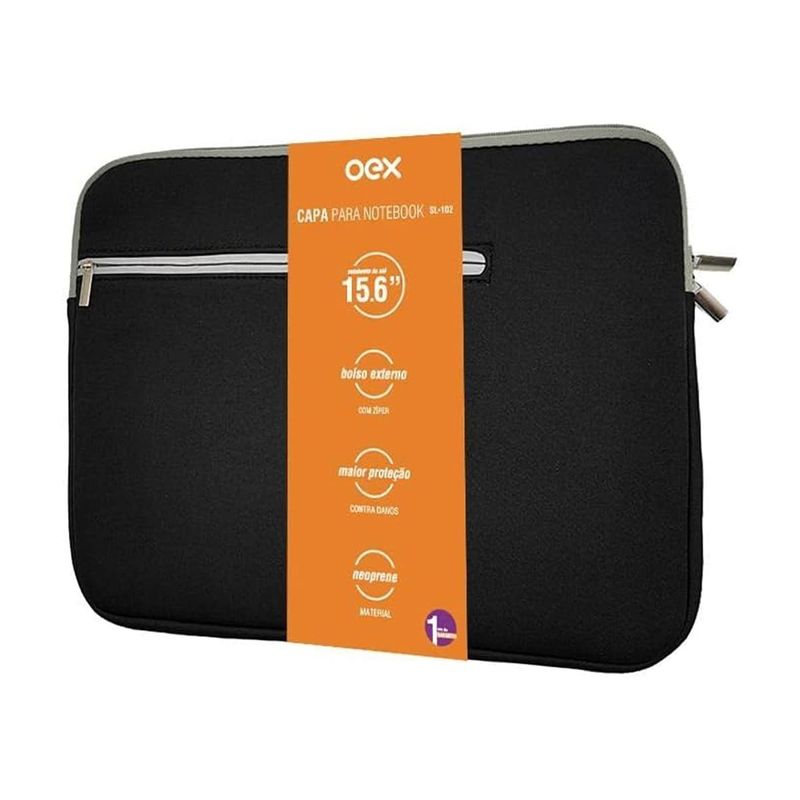 capa para notebook neoprene bolso externo oex sl102 preto (mp)