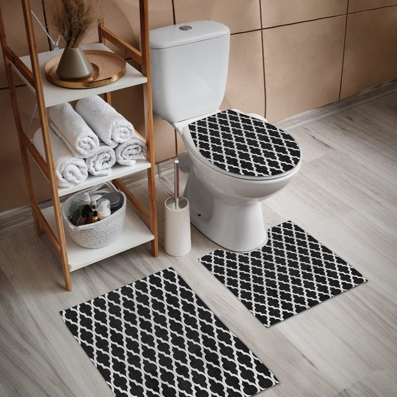 kit tapete banheiro branyl odessa am5053 3 peças preto (mp)