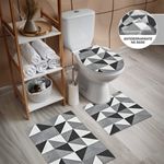 kit tapete banheiro branyl odessa am5069 3 peças preto (mp)
