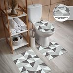 kit tapete banheiro branyl odessa am5069 3 peças cinza (mp)