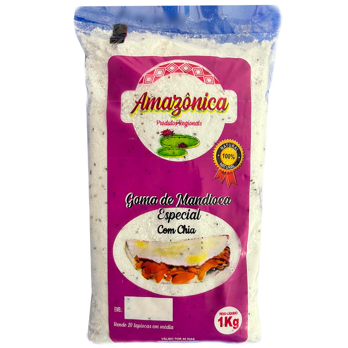 Goma De Mandioca Amazônica Com Chia 1kg