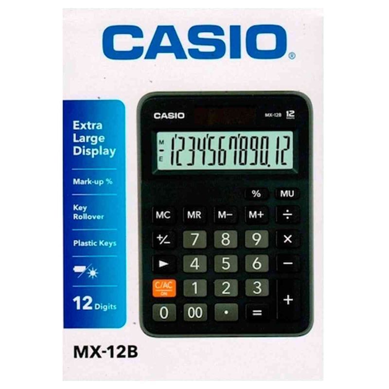 calculadora casio preto mx-12b-w4dc