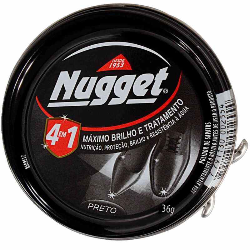 polidor de sapato nugget pasta preto 36g