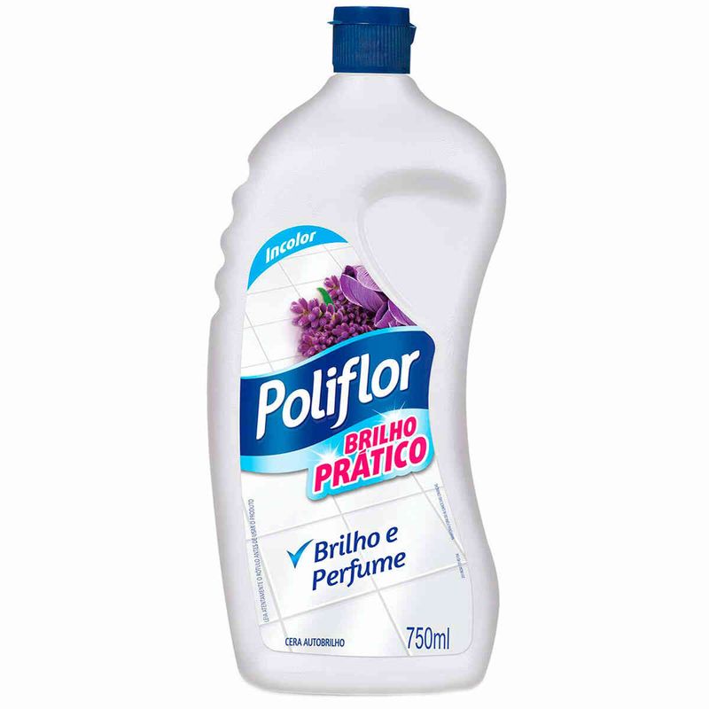 cera liquída poliflor brilho prático incolor 750ml