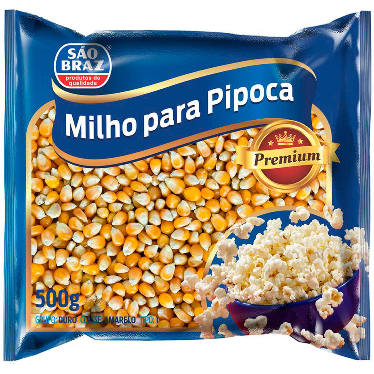 Milho para Pipoca São Braz Premium Pacote com 500g