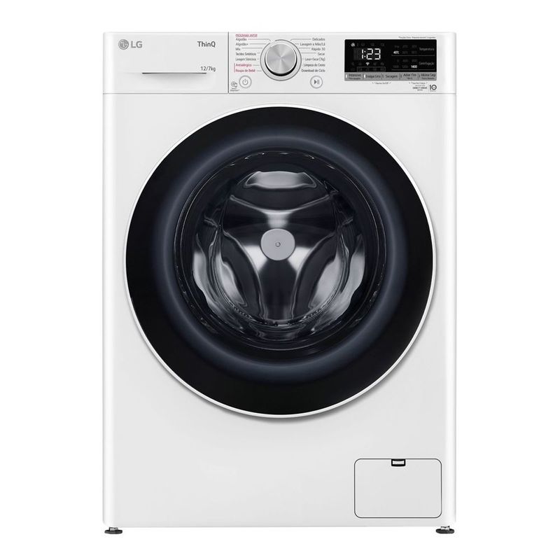 lava e seca 12kg lg smart vc4 com inteligência artificial branco cv5012wc4