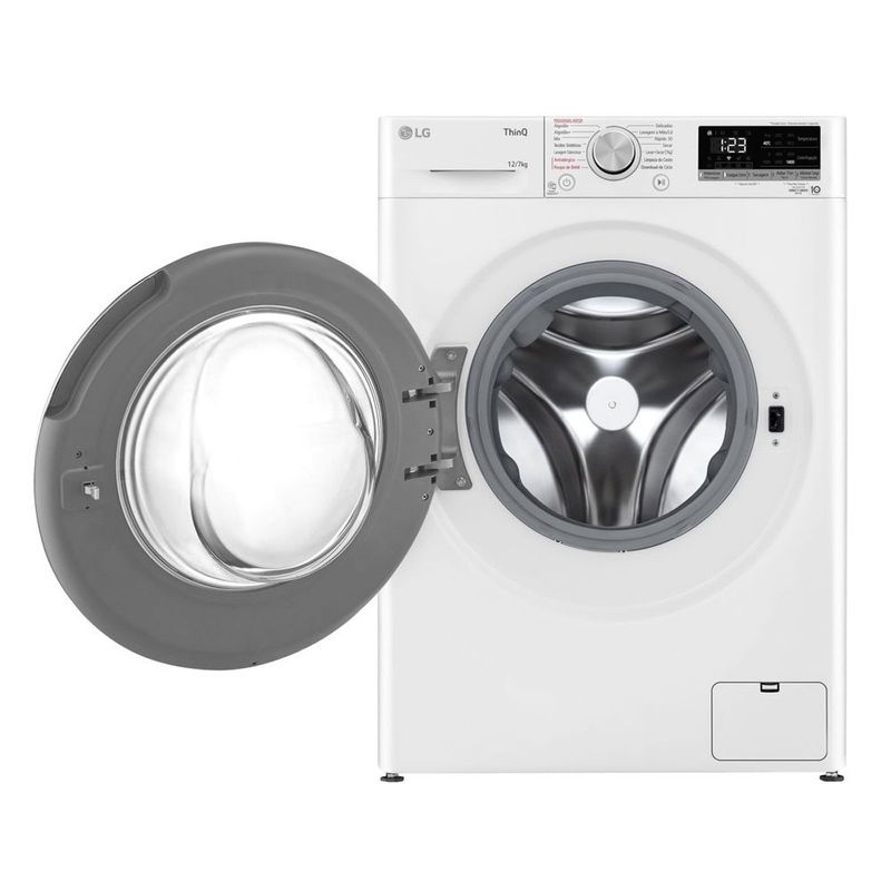 lava e seca 12kg lg smart vc4 com inteligência artificial branco cv5012wc4