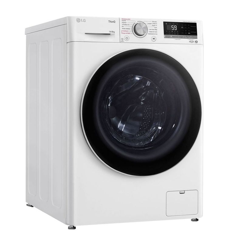 lava e seca 14kg lg smart vc4 com inteligência artificial aidd cv5014wc4 branco
