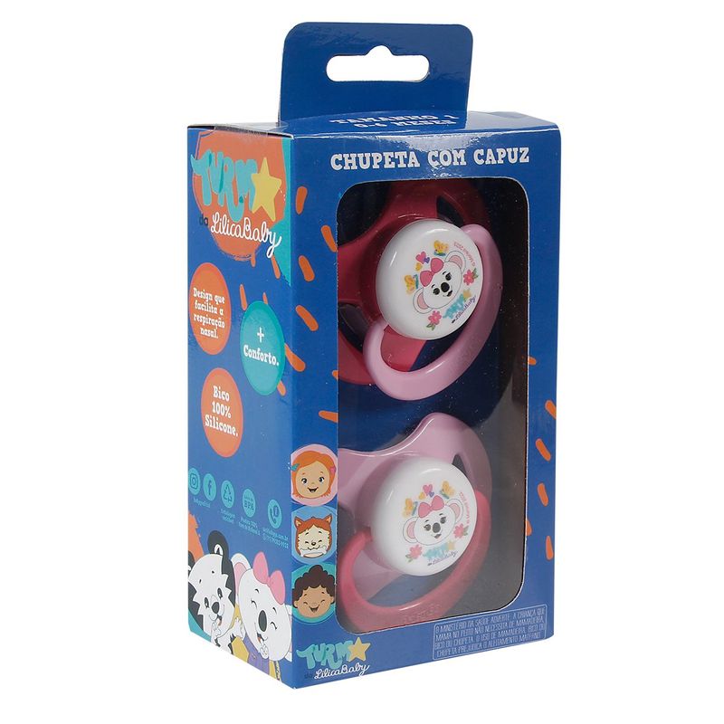 chupeta babygo lilica baby com capuz bico ortodôntico silicone 2 unidades tam 2 3835