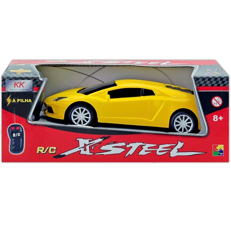 carrinho de brinquedo controle remoto cks x-steel lt3 amarelo w3699-a10