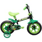 bicicleta track arco-íris infantil aro 12 preto e verde