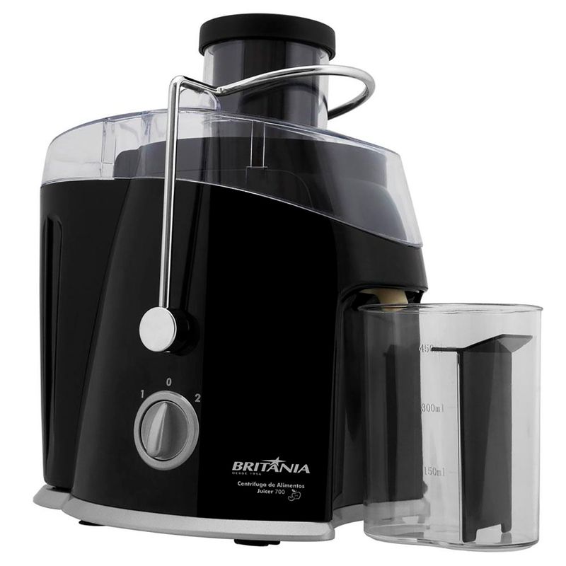 centrífuga de alimentos britânia juicer 700 450ml 400w 127v preto