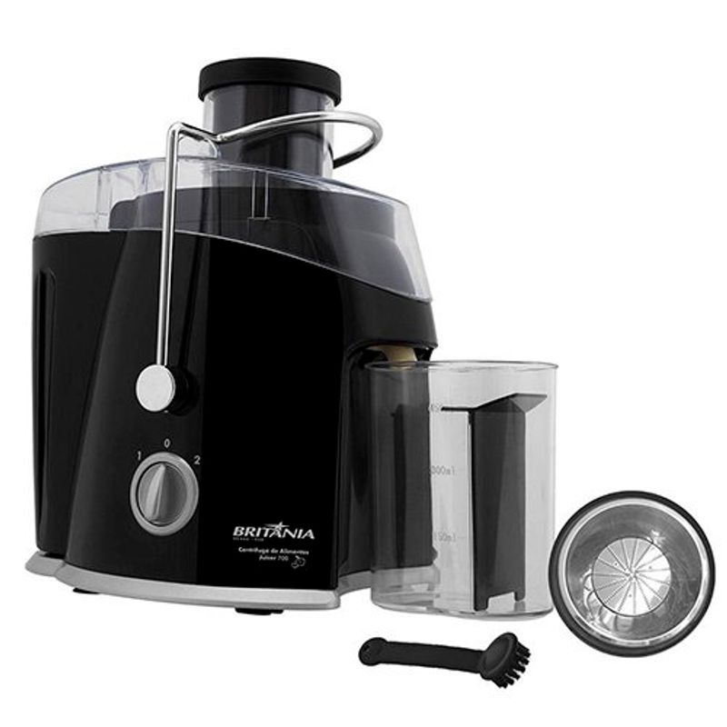 centrífuga de alimentos britânia juicer 700 450ml 400w 127v preto