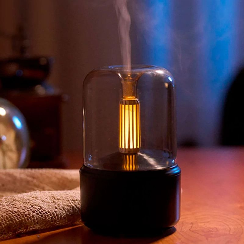 umidificador lelong lâmpada luz vela jsq11 preto (mp)