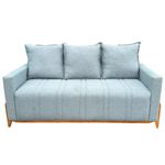 sofa retro belos móveis viena linho cinza (mp)