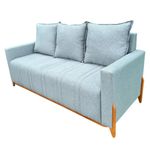 sofa retro belos móveis viena linho cinza (mp)