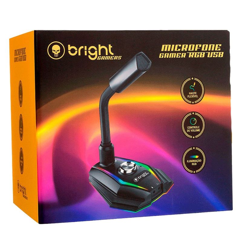 microfone gamer bright usb rgb 604 (mp)