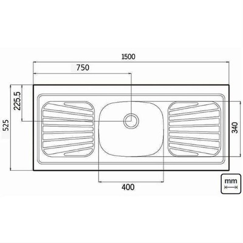pia 1 cuba tramontina aço inox standard 150x52cm 93042/527
