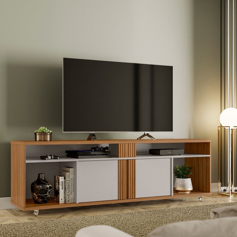 rack para tv até 70" notável freijó e off white nt1290